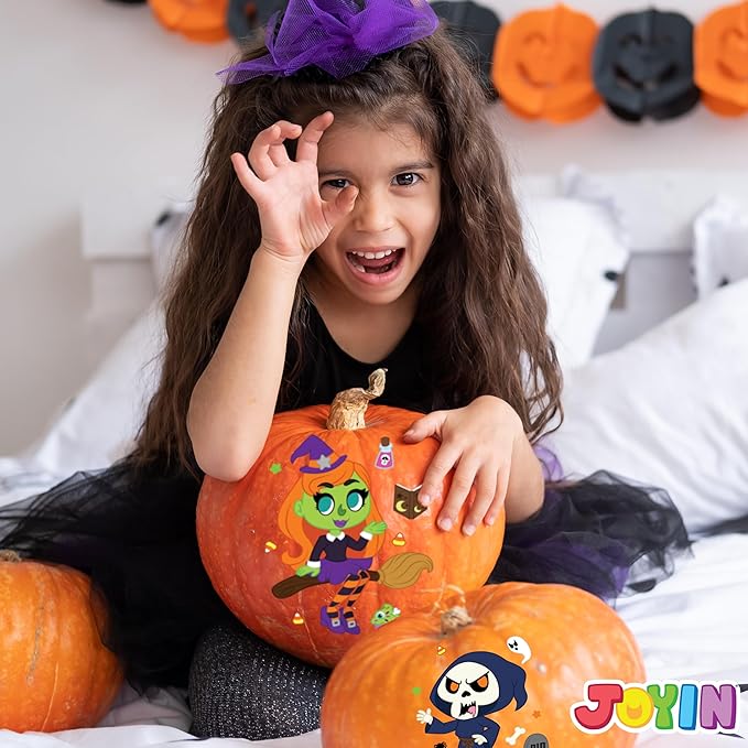 JOYIN 48 Pcs Halloween Make a Face Stickers, Halloween Party Favor - Image 8