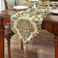 Luxury Table Runner Chenille Embroidered Jacquard Triangle by HeMiaor