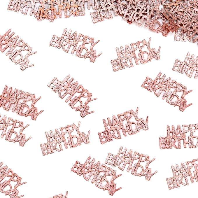 Rose Gold Happy Birthday Confetti - Image 2