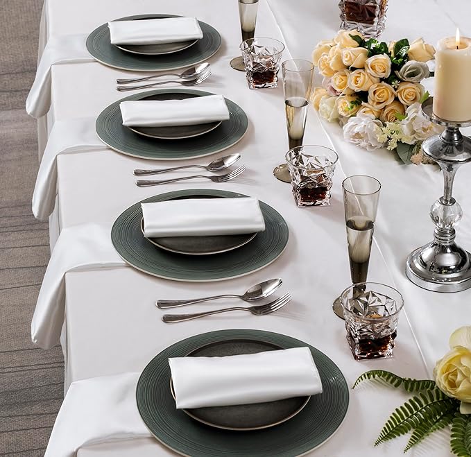 36 Pack Square Satin Dinner Napkins, 16x16 Inches Silky Soft Smooth Table Cloth - Image 2