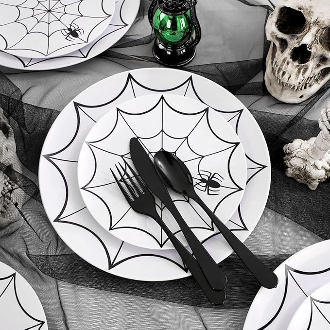 WDF 180 Pieces Black Plastic Silverware - Image 3