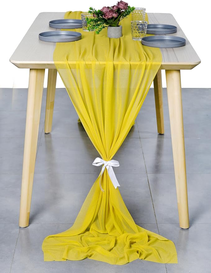 MDS 2 Pack 14ft Chiffon Table Runner 29 x 170 Inches Sheer Wedding Runner - Image 7