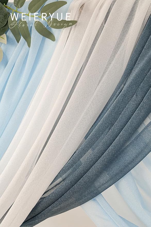 Deluxe Blue Artificial Wedding Arch Flowers - Image 5