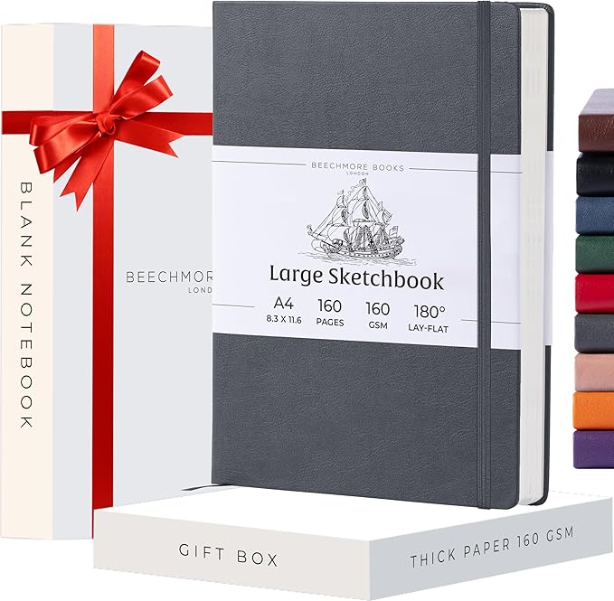 Beechmore Books A4 Sketchbook – 8.5x11 Premium Vegan Leather Bound Large Sketch - Image 9
