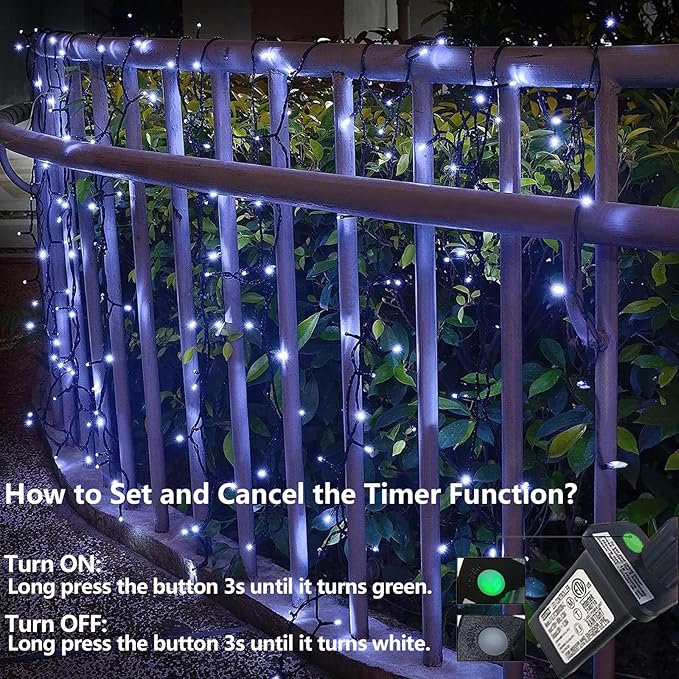 YEGUO 66ft 200 LED Christmas Lights Outdoor Waterproof - Image 5