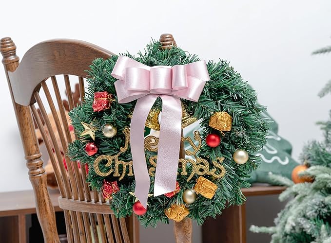 White Satin Wired Ribbon 1-1/2 Inch Double-Faced Glitter Sliver Ribbons - Image 5