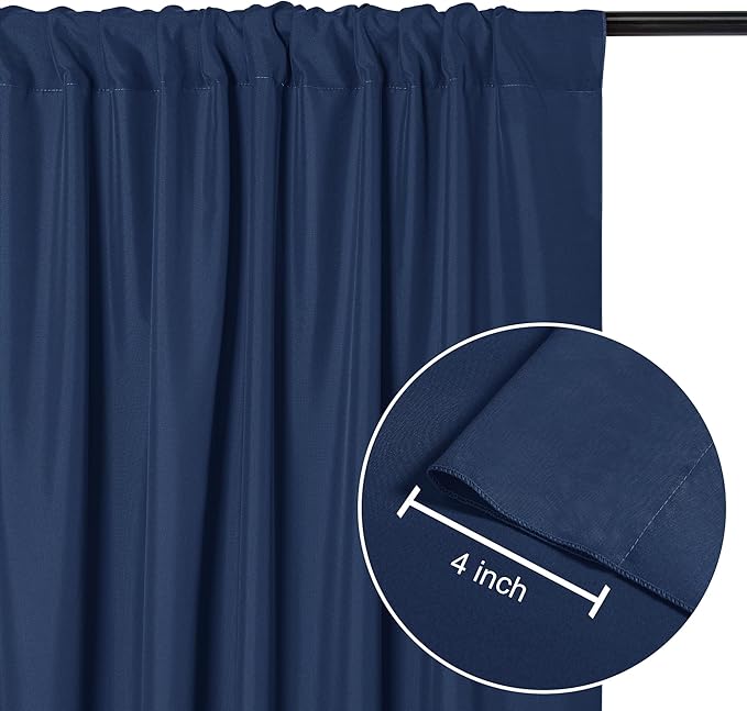 DWCN 10x7 FT Navy Blue Backdrop Curtains - Image 3