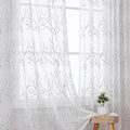 VISIONTEX Sheer Curtains 84 inch Length 2 Panels Set, Decorative Grey Coral by VISIONTEX