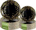 Lullaby 200PCS Black Paper Plates, Disposable Graduation Plates by LULLABY