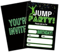 Glow Trampoline Birthday Invitations, Jump Party Invite Cards（20 Count) by GREOXG