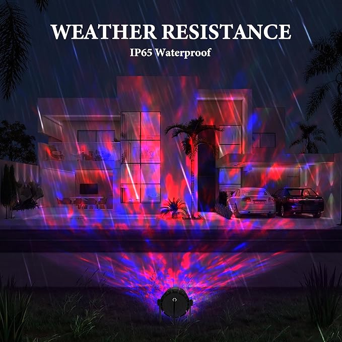 Water Wave Projector with APP & RF Control, IP65 Waterproof Smart Outdoor Lights - Image 8