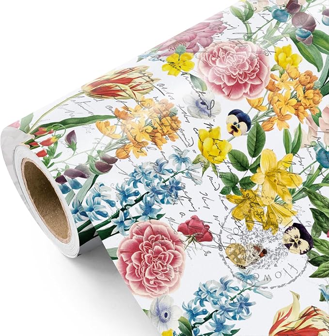 WRAPAHOLIC Floral Wrapping Paper Roll by WRAPAHOLIC