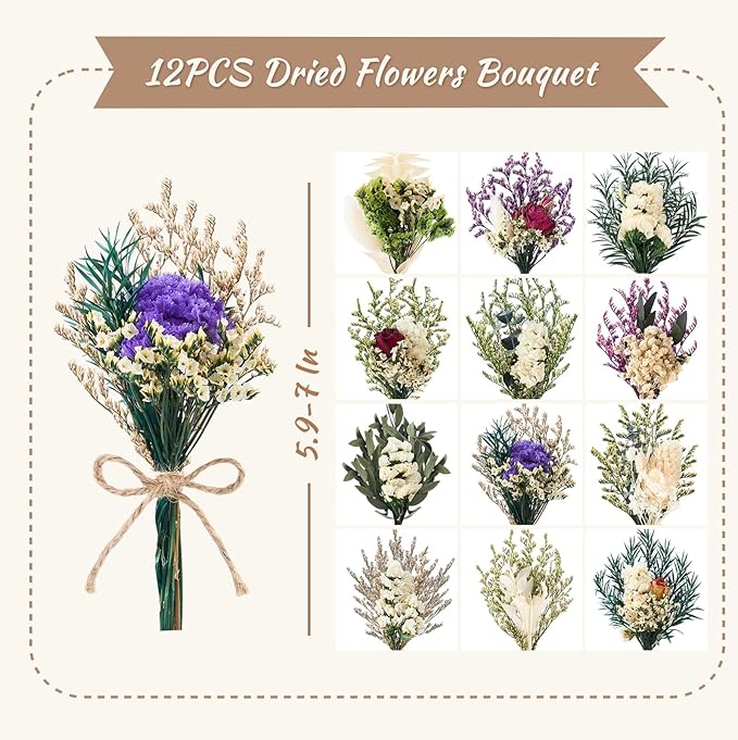 12/24 PCS Charming Dried Flowers Bouquet - Image 2