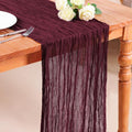 Snowkingdom 10 Ft Burgundy Red Fall Thanksgiving Cheesecloth Table Runner by Snowkingdom