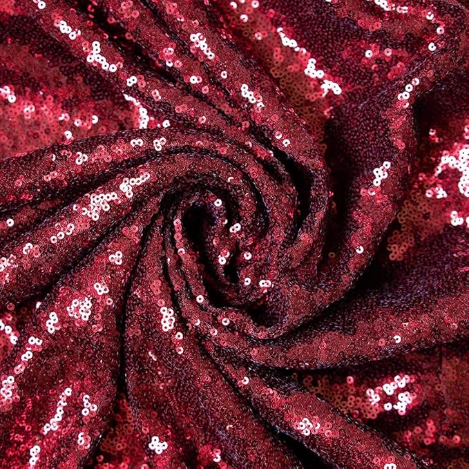 JYFLZQ Burgundy Sequin Backdrop Curtains 2ft x 8ft 2 Panel Glitter Photo Booth - Image 5