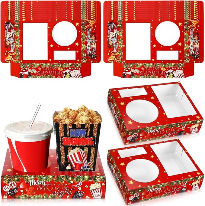Faccito 36 Pcs Movie Night Snack Trays Movie Theater Snack Boxes Night Supply by Faccito