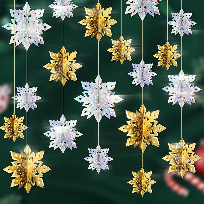 Benbilry 3D Hanging Snowflake Decorations - Image 9