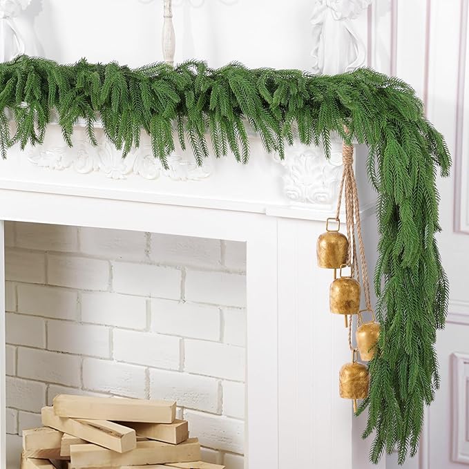 Hananona 4 Pcs 6 Ft Artificial Norfolk Pine Garlands, Real Touch Winter Pine - Image 5