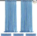 Baby Blue Backdrop Curtains for Party Sequin Fabric 12ftx8ft for Wedding by QueenDream