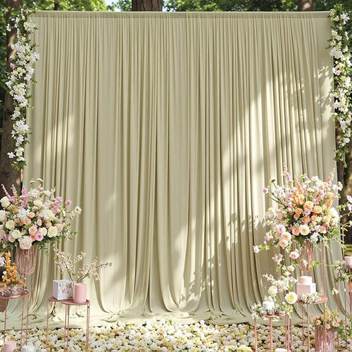 10 ft x 10 ft Wrinkle Free Sage Green Backdrop Curtain by Outpain