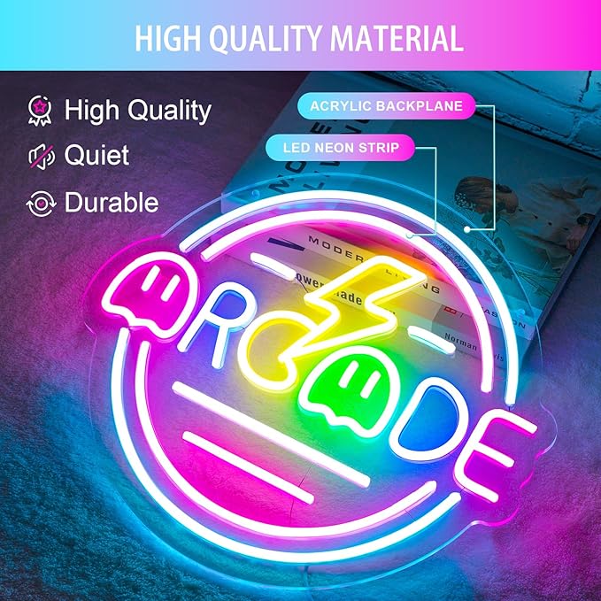 Gamer Neon Sign for Gamer Room Decor, Dimmable Arcade Neon Signs for Wall Decor - Image 6