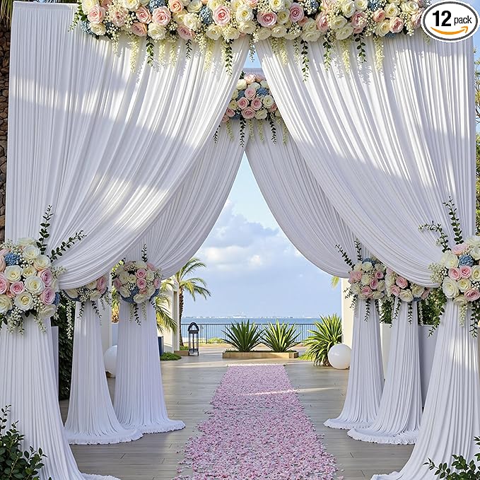 60 x 12ft Wrinkle Free White Backdrop Curtain by ENJOYYOURPARTY