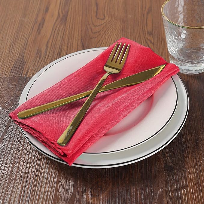 Cloth Napkins 17x17 inch Washable Polyester Dinner Napkins Soft Table Napkins - Image 6