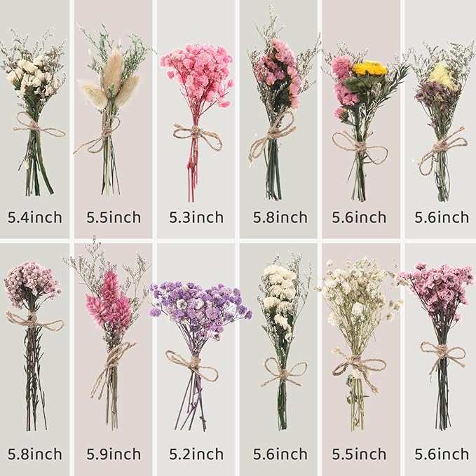 12/24 Pack Dried Flowers for Vase Various Mini Bouquet Dried Small Wildflowers - Image 2