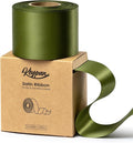 Moss Green 2.5 Inch Double-Faced Satin Ribbon 25 Yards by Keypan