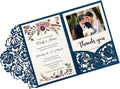 DORIS HOME 50pcs Laser Cut Wedding Invitations by DorisHome