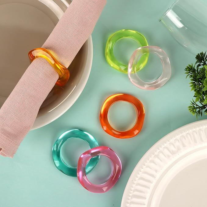 Epoxy Resin Spring Napkin Rings Set of 12 - Image 2