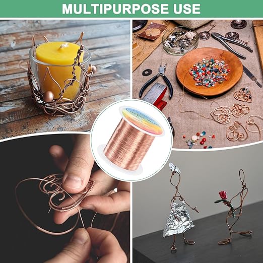 2-Rolls 0.2mm Jewelry Wire, 32 Gauge 328FT Craft Wire Copper Beading Wire - Image 7