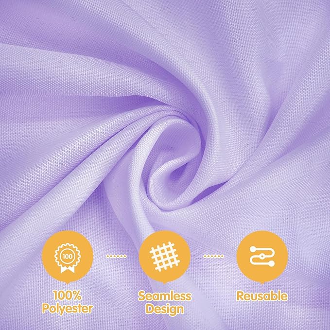 BRILLMAX 6 Pack Lavender Round Tablecloths 108 Inch - Image 2