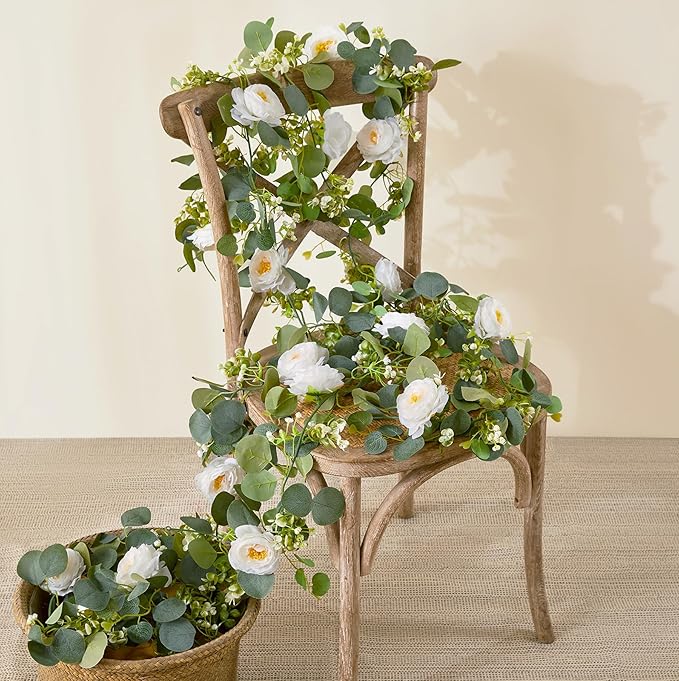 4 Pack Artificial Eucalyptus Flower Garland - Image 7