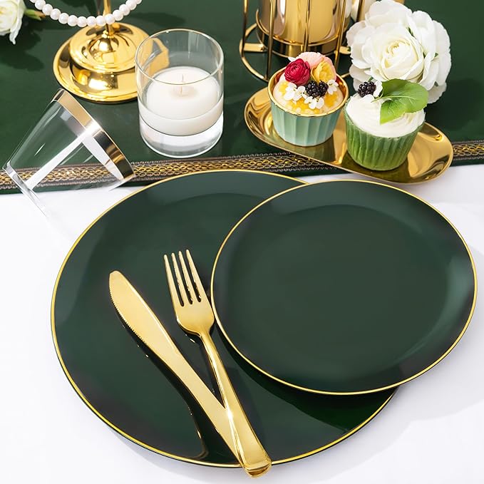 NOCCUR 350PCS Green Plastic Plates - Image 7