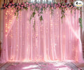 Pink Tulle Backdrop Curtains by Suppromo
