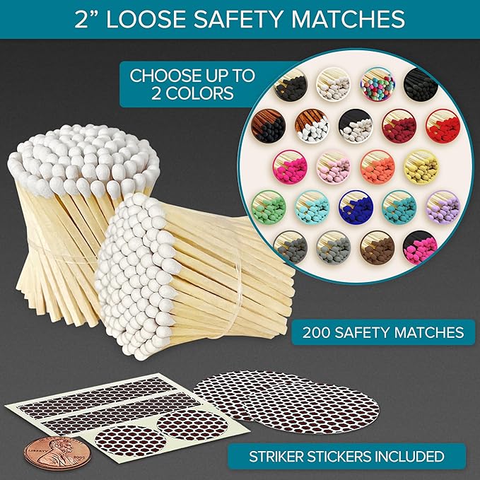 Thankful Greetings 2" Choose Your Colors Safety Matches | Set of 200+ Bulk - Image 2