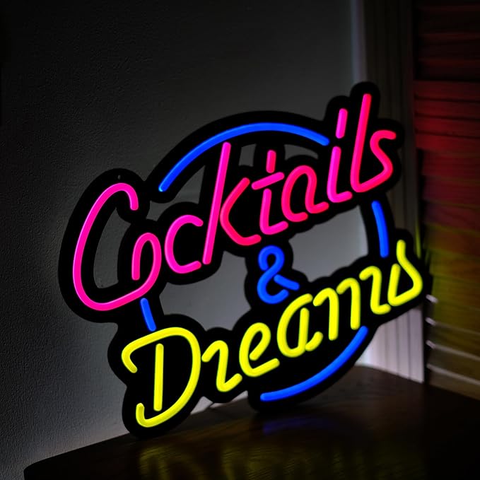 Ultrathin Cocktails Dreams Neon Sign Art Wall Lights by vgvlgnss
