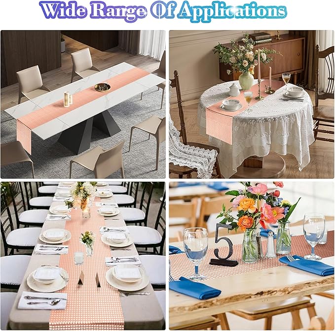 4 Packs Rose Gold Disco Table Runner, 12 x 108 Inches Glitter Silver Party - Image 7