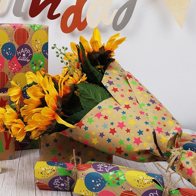 LaRibbons Birthday Wrapping Paper Roll - Image 4