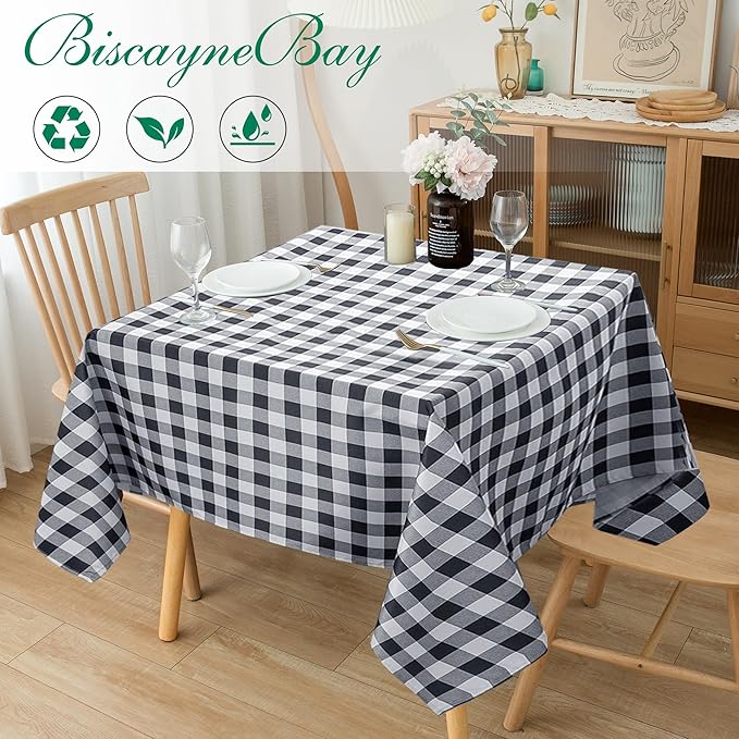 Biscaynebay Fabric Square Tablecloths 60x60 Inch, Wedding and Parties, etc - Image 2