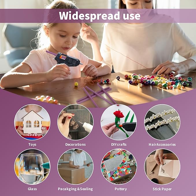 MATUFF light purple Hot Glue Sticks Mini 0.27" x 5.9 inches, Hot Melt Mini Glue - Image 8