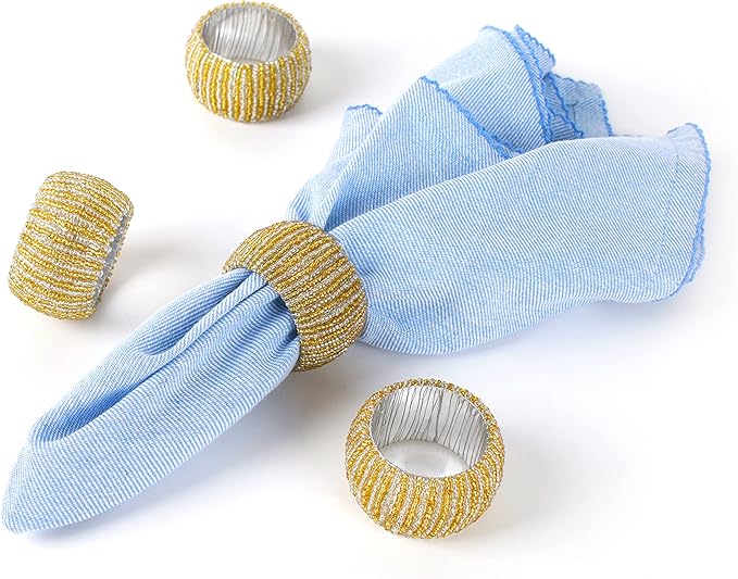 Decorative Beaded Napkin Rings Set of 12 - Image 7
