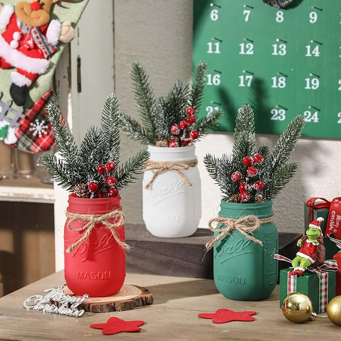Winter Mason Jars, Winter Centerpieces - Image 4