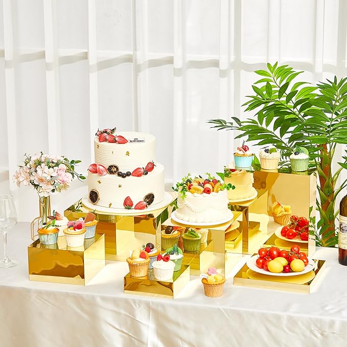Leinuosen 7 Pcs Large Buffet Risers Set 6" to 12" Acrylic Display Box Catering - Image 5