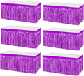 6 Pack 29x108 Inch Metallic Foil Fringe Tinsel Table Skirts Banner by AIKENLIN