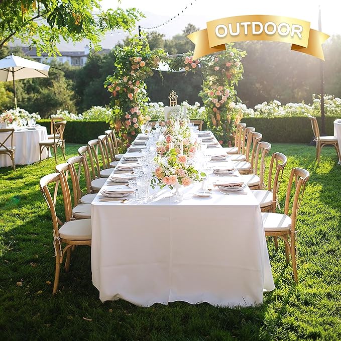 sancua 8 Pack White Tablecloth 90 x 132 Inch - Image 5