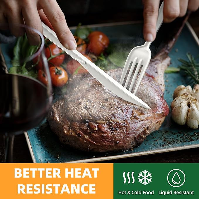 100% Compostable Knives, 7.7" 150pcs Large Disposable Cornstarch Cutlery Heavy - Image 5
