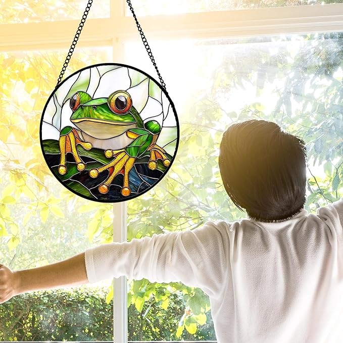 Stained Glass Window Hanging, and Mom 9.8 in - Image 3