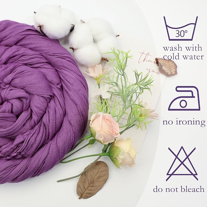 6 Pack Purple Cheesecloth Fall Table Runner 10ft Boho Gauze Fabric Cheese Cloth - Image 4
